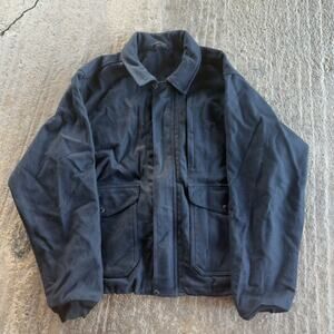 VINTAGE 90S FILSON STYLE 93 WOOL MACKINAW ZIP UP BOMBER JACKET MENS LARGE BLACK